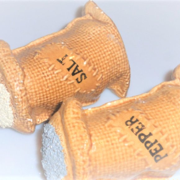 Vintage POTATO SACK Salt & Pepper Shakers Hand Painted Salt & Pepper Collection - Picture 2 of 6